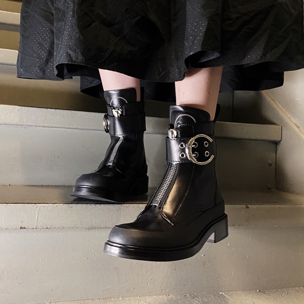 Chloé Roy Rubber Trimmed Leather Ankle Boots